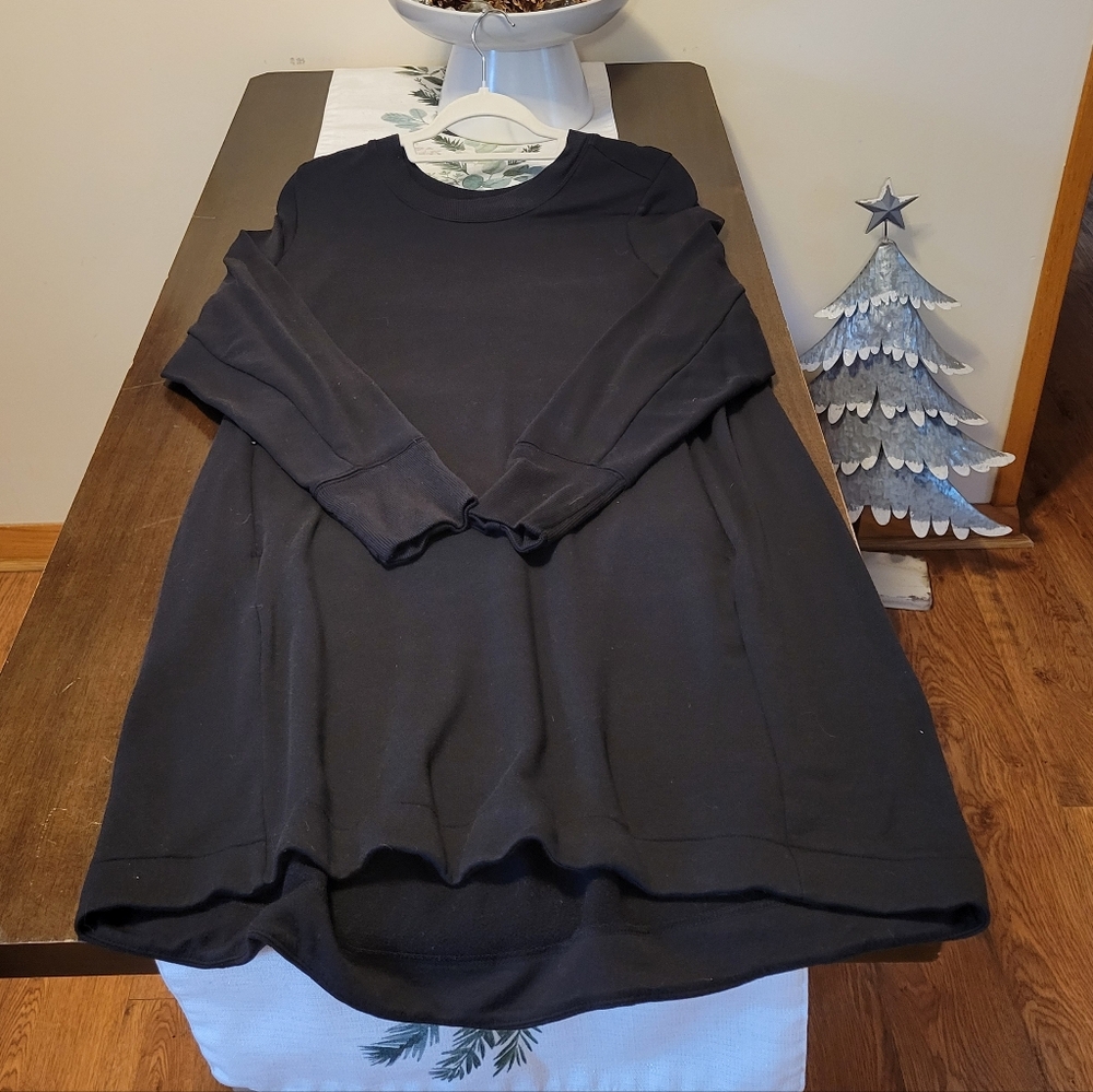 Athleta Coaster Luxe Sweatshirt Dress - Black - XL